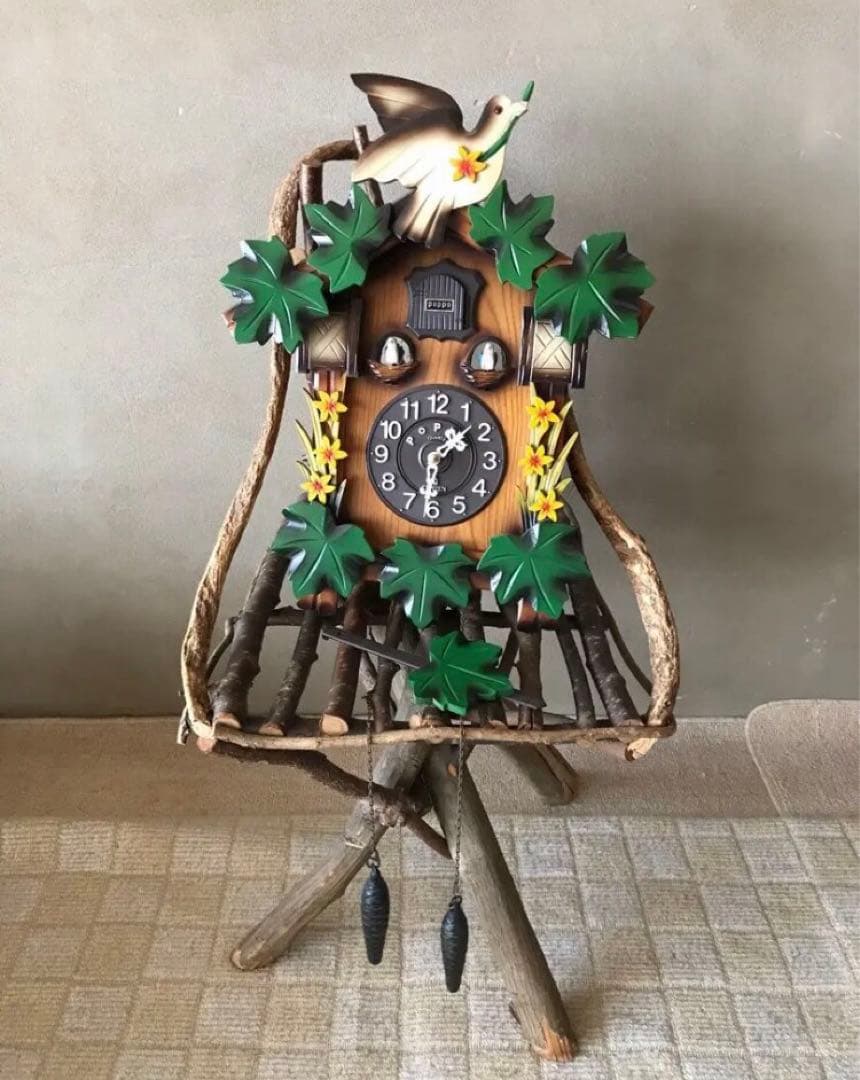 昭和アンティーク 飾り　オブジェ　◉シチズン　鳩時計 ◉木製チェア　一点物