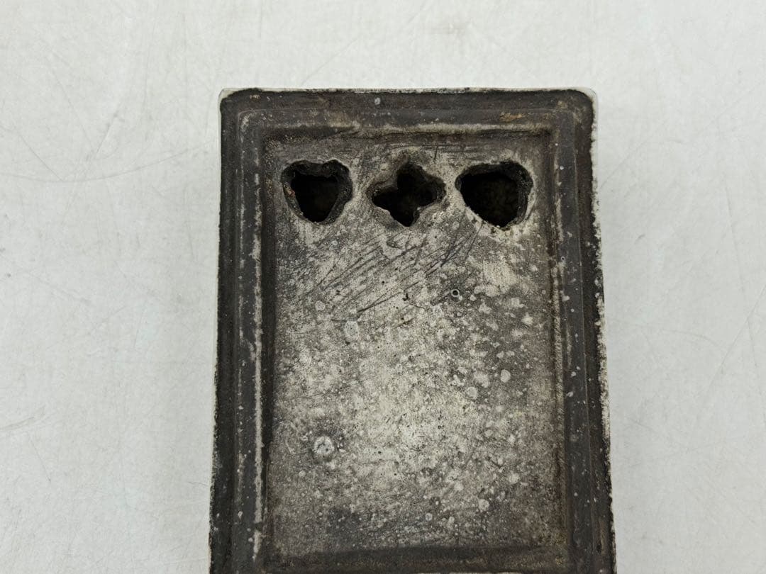 中国　清時代　染付　硯　花果紋　木箱入　送料込み251108