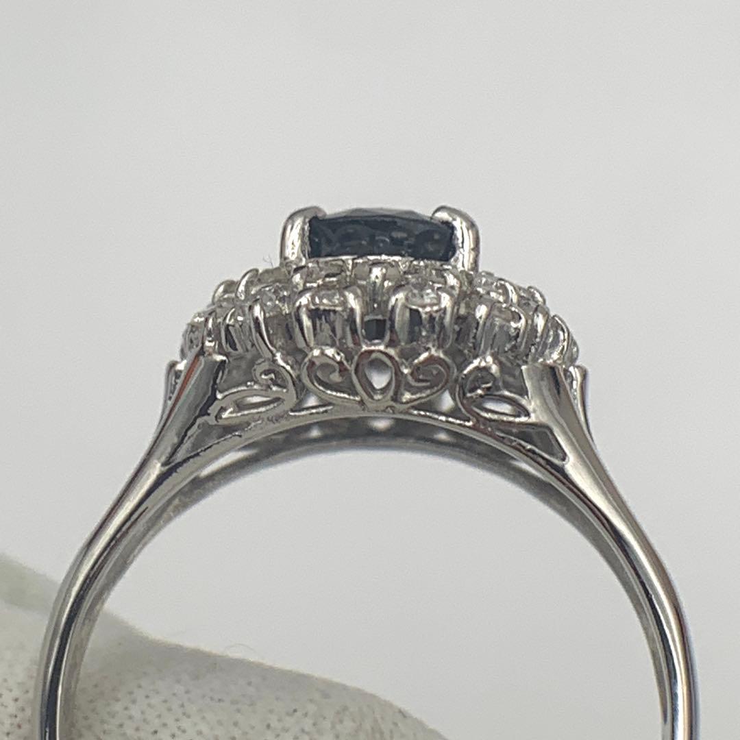 天然サファイアダイアリング 1.01ct/0.20ct PT900 10号