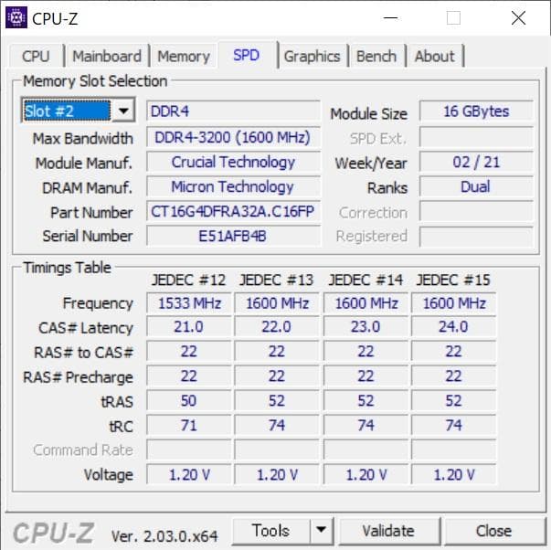 Crucial DDR4 メモリ 合計32GB W4U3200CM-16GR