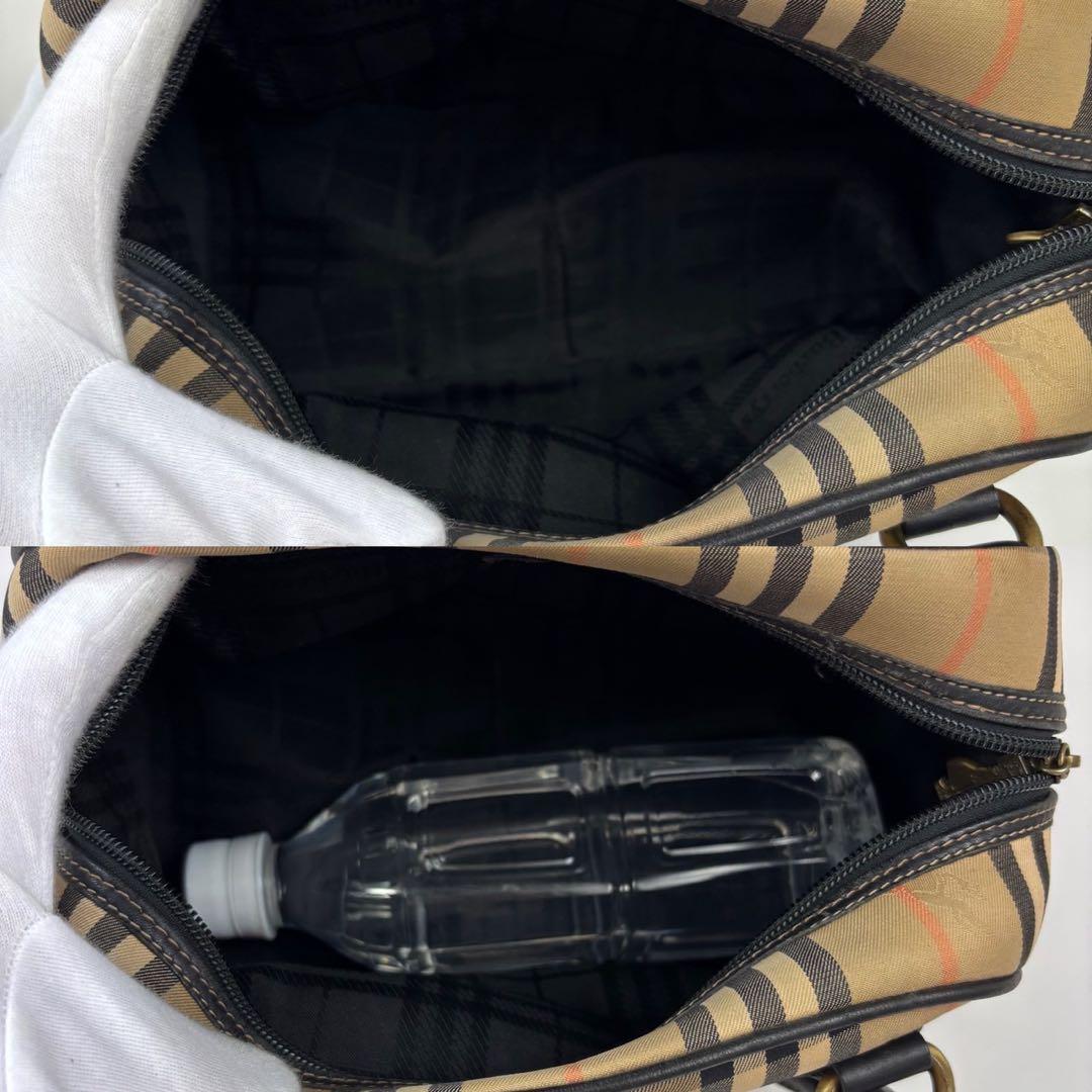 バーバリー　ミニボストンバッグ　シェルター　ノバチェック　ホースマーク　ベージュ