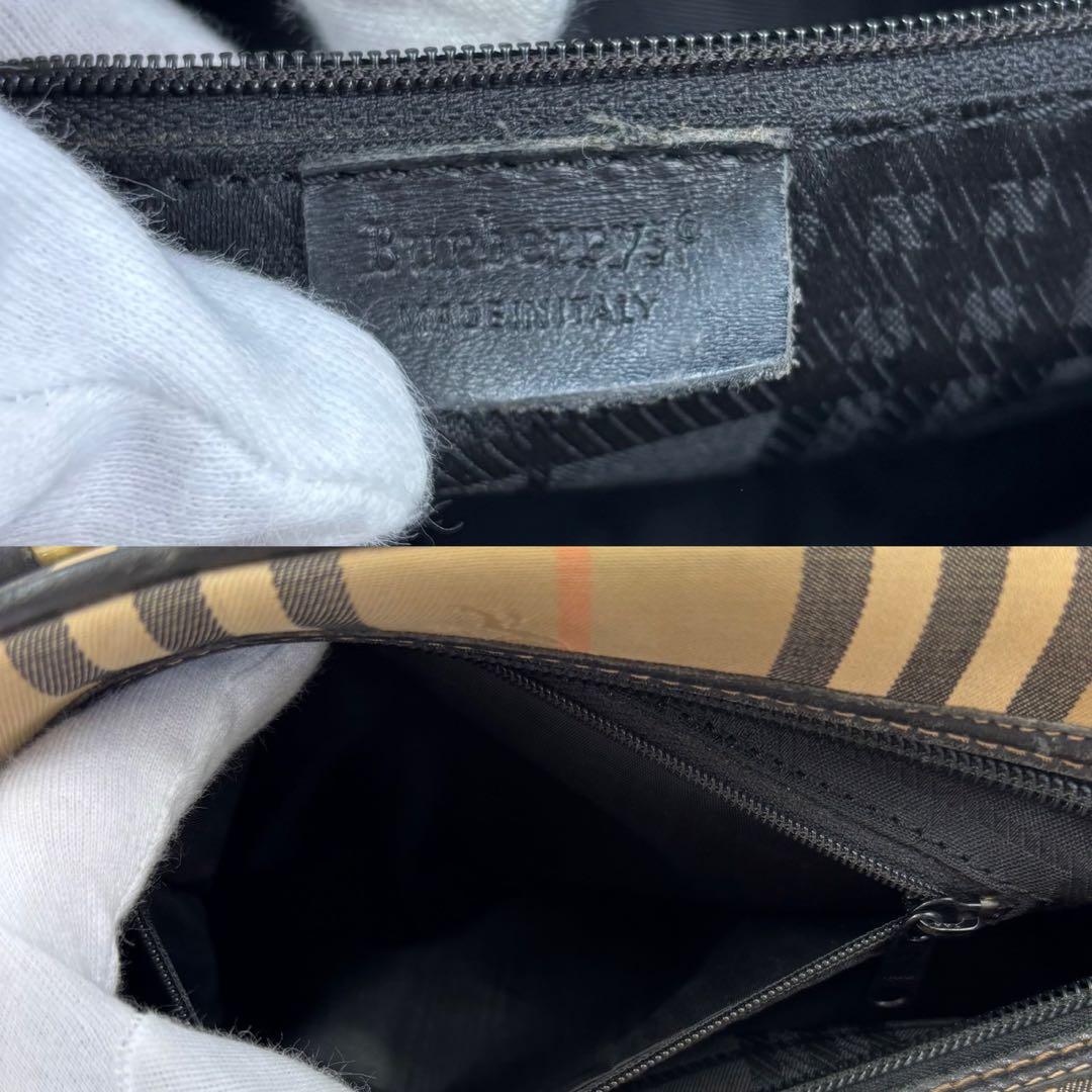 バーバリー　ミニボストンバッグ　シェルター　ノバチェック　ホースマーク　ベージュ