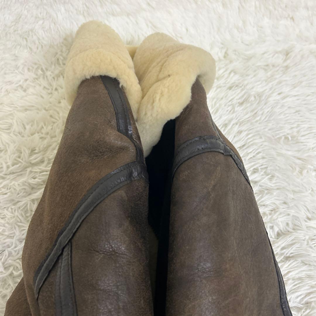 USA製 AVIREX B-3 ムートン 肉厚 羊革 レザージャケット 34