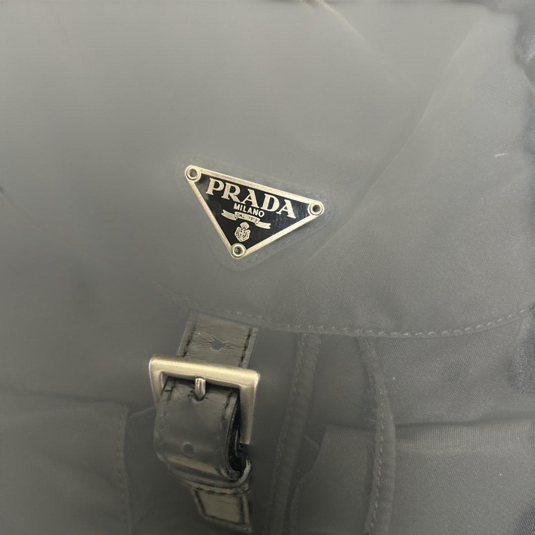 【美品】プラダ バックパック 三角ロゴ 巾着 ナイロン ブラック