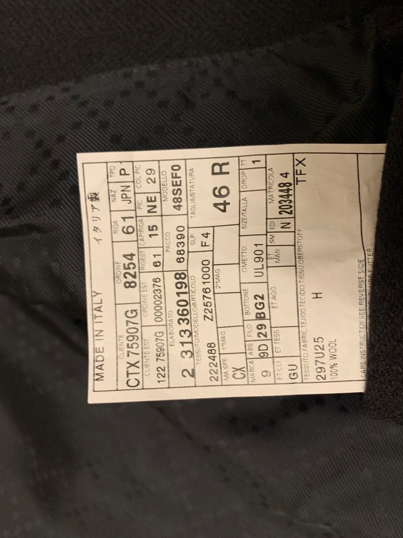 グッチ・ウールトレンチコート（美品、ブラック、サイズ46）