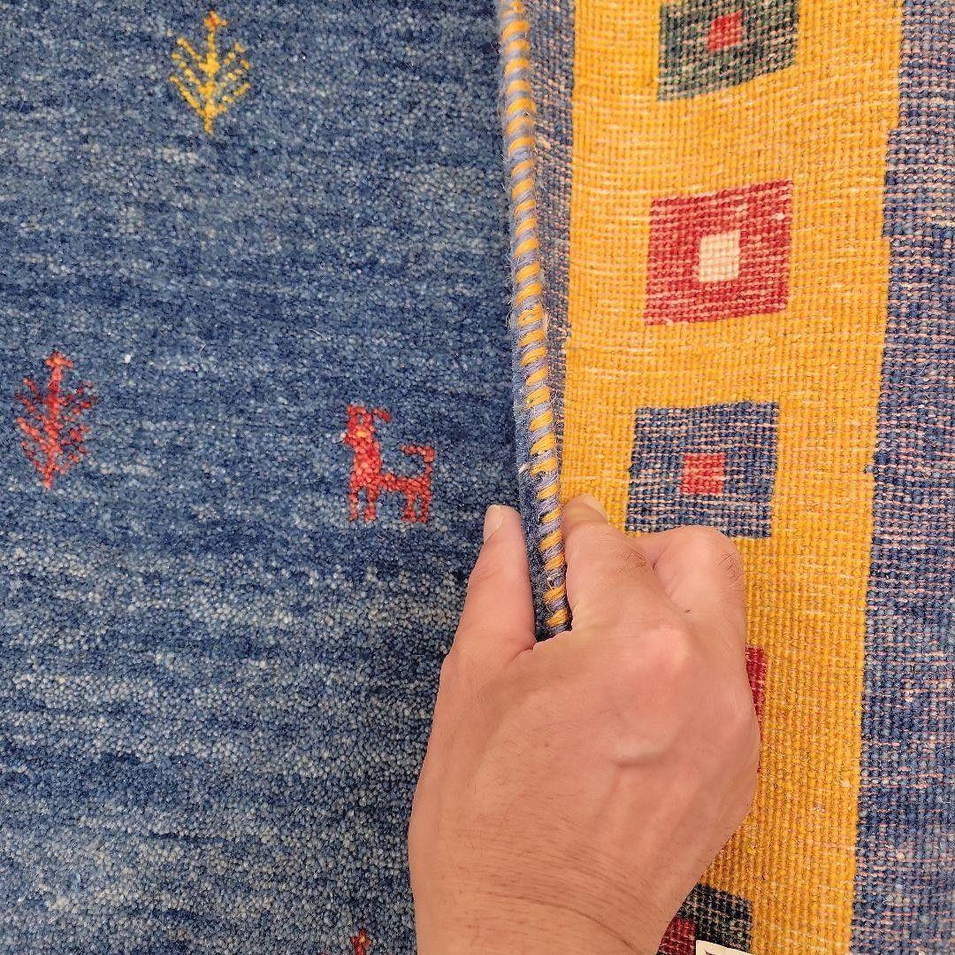 125x85cmペルシャ手織りギャッベ(255)絨毯・じゅうたん・ラグ・マット