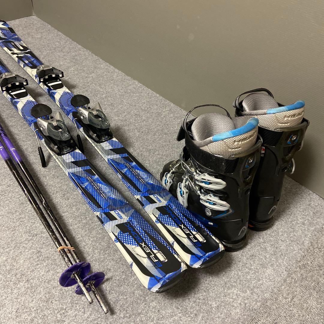 ★メンテナンス済　大人スキーセット　板160cm ブーツ26cm