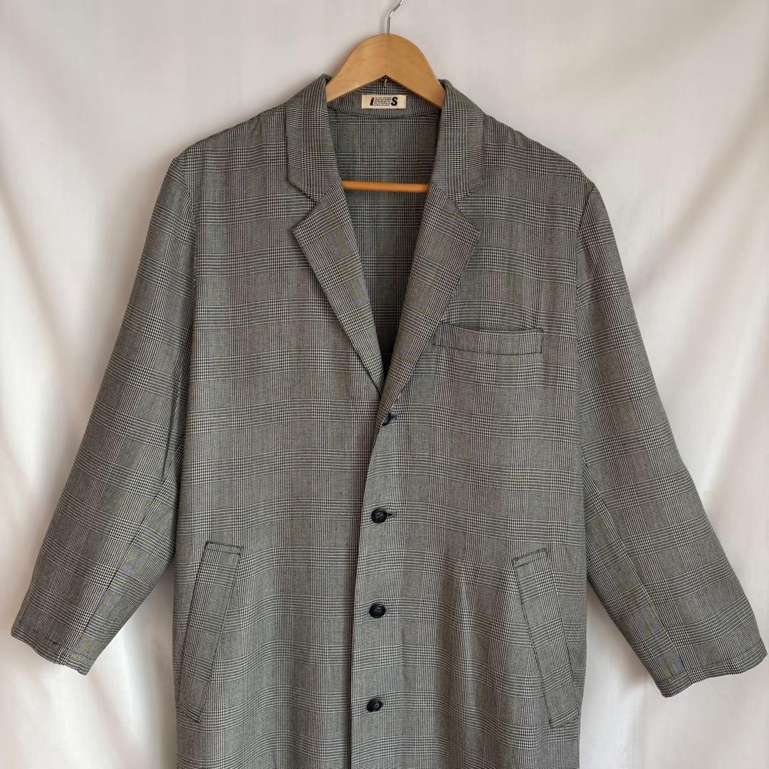 イッセイミヤケ 日本製 グレンチェック ロングコート 9号 テーラード Iライン