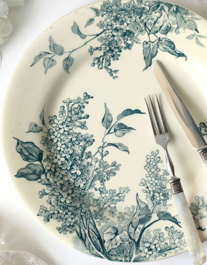 希少　美品　ジアン　LILAS 　平皿B　フランスアンティーク