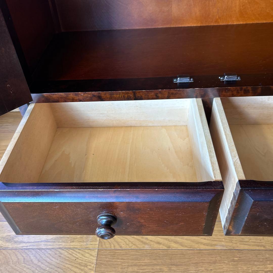 【モチコさんご購入】大塚家具　本棚　北海道民芸家具　ダークブラウンキャビネット