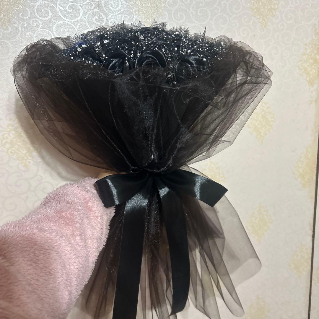 21本黒・青バラブーケリボンバラ　枯れない薔薇 プレゼント お祝い好きな人へ