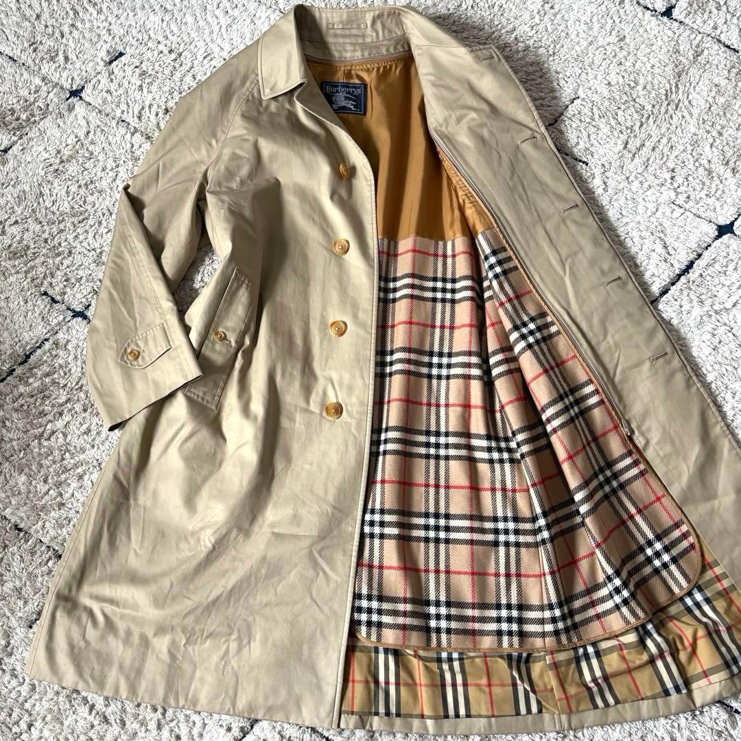 【美品✨】バーバリー　ステンカラーコート　トレンチ　ライナー　チェック ベージュ