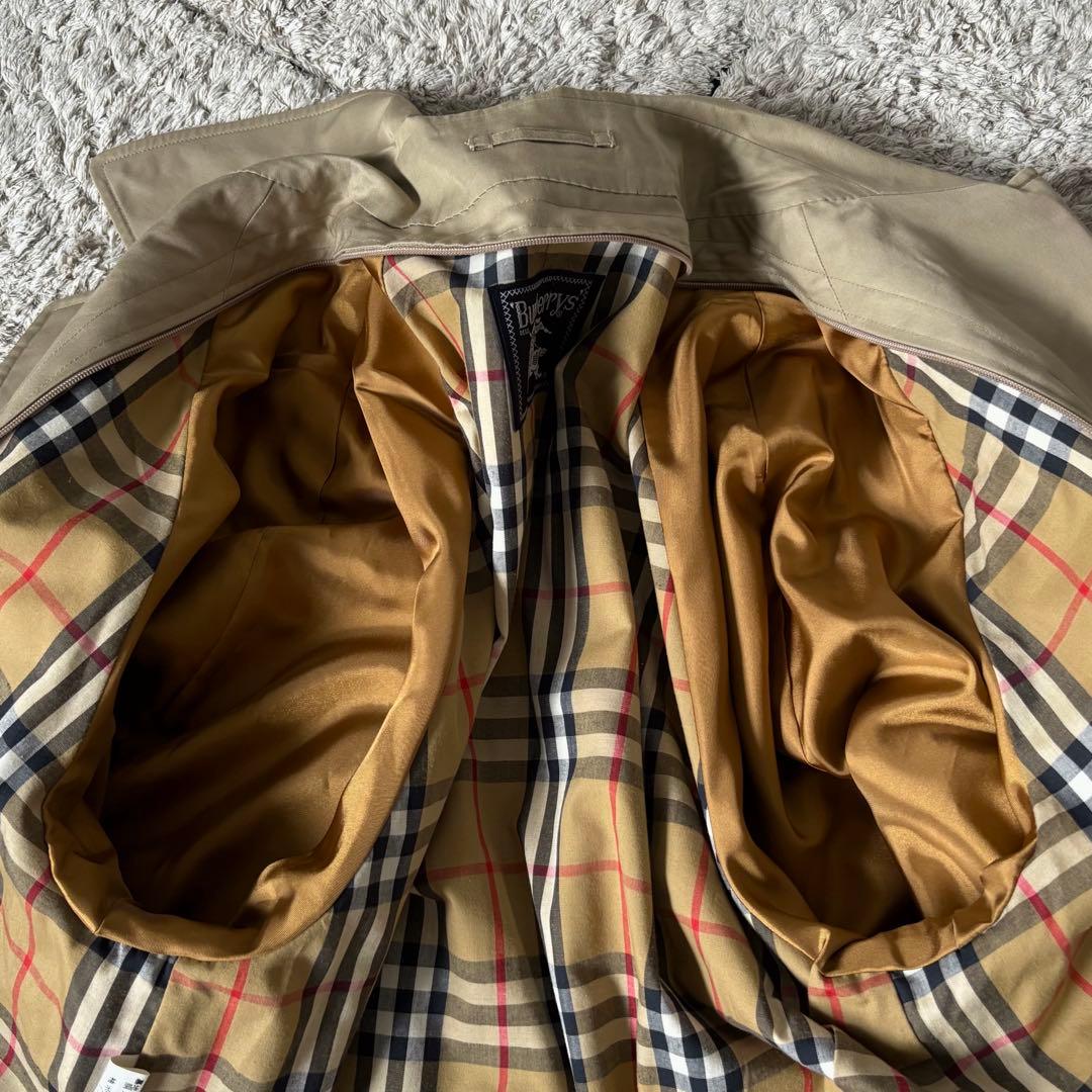 【美品✨】バーバリー　ステンカラーコート　トレンチ　ライナー　チェック ベージュ