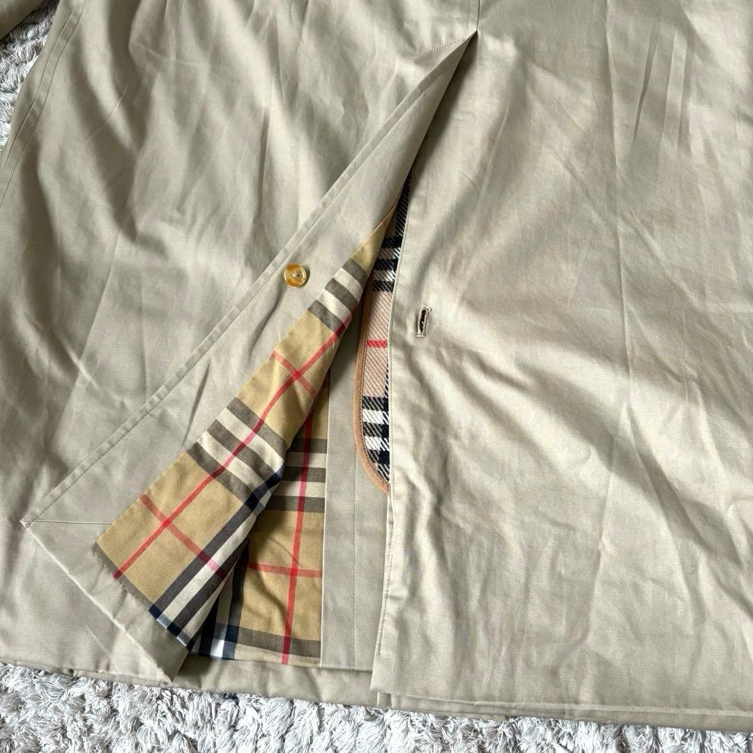 【美品✨】バーバリー　ステンカラーコート　トレンチ　ライナー　チェック ベージュ