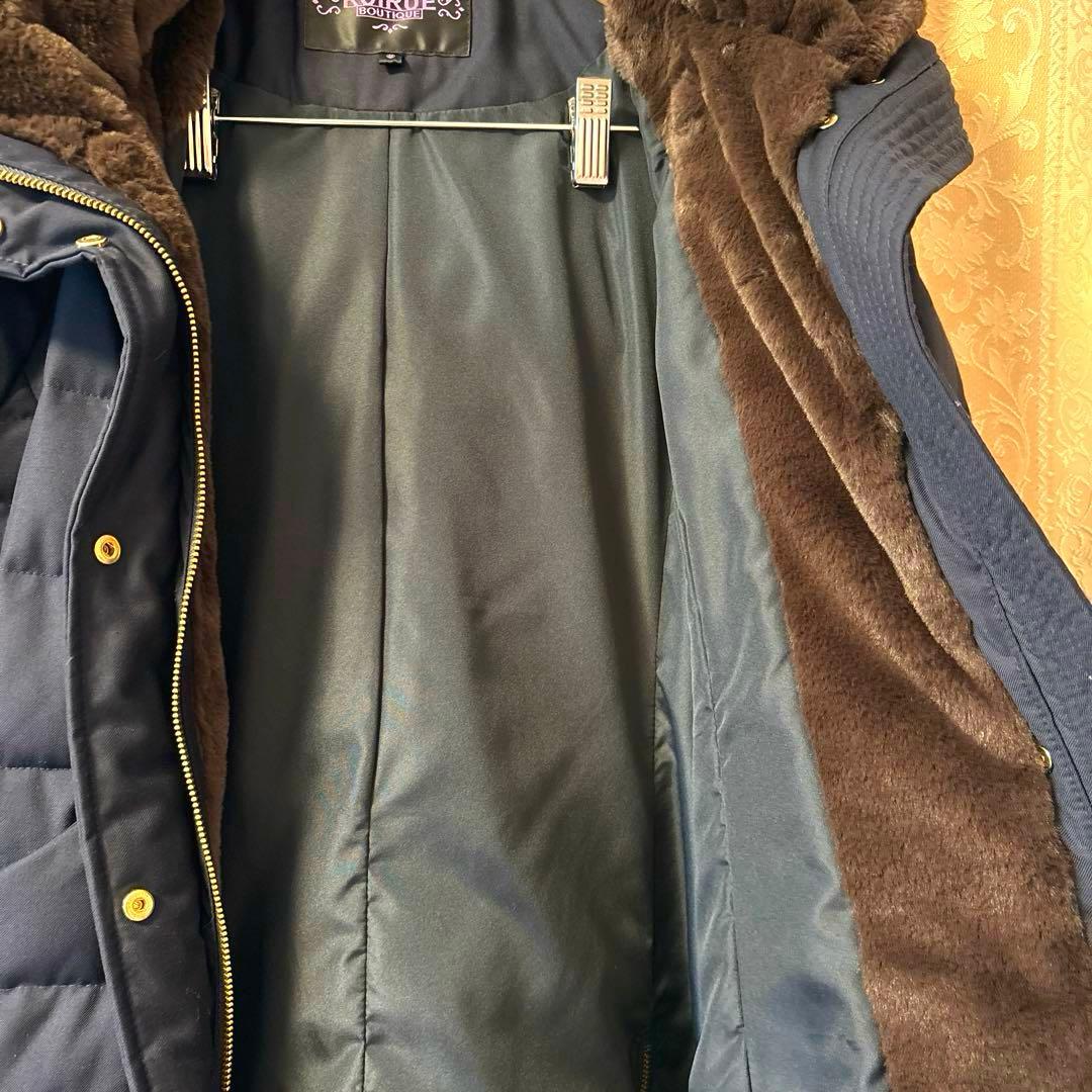 RUIRUE BOUTIQUE ネイビー ダウンジャケット