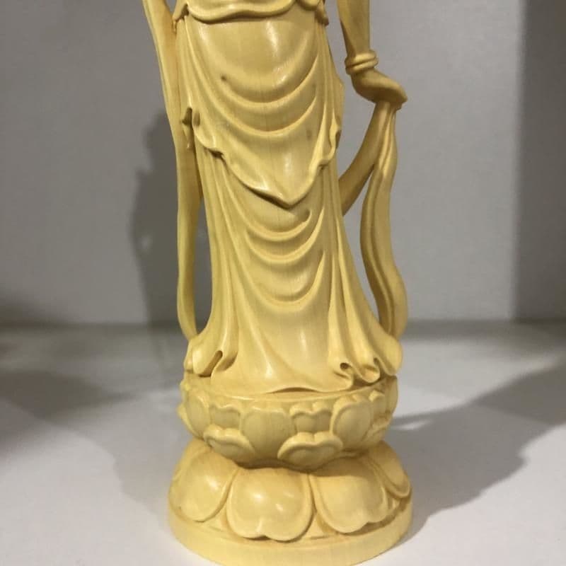 仏像 仏教美術 自在大勢至観音菩薩像 木の雕刻品 木彫り仏像 職人手作り