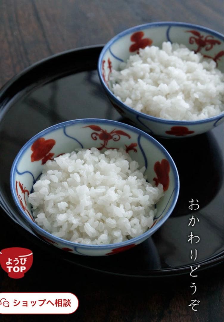 土山敬司　赤絵安南ん手飯碗　大　2脚セット　直径約12㌢