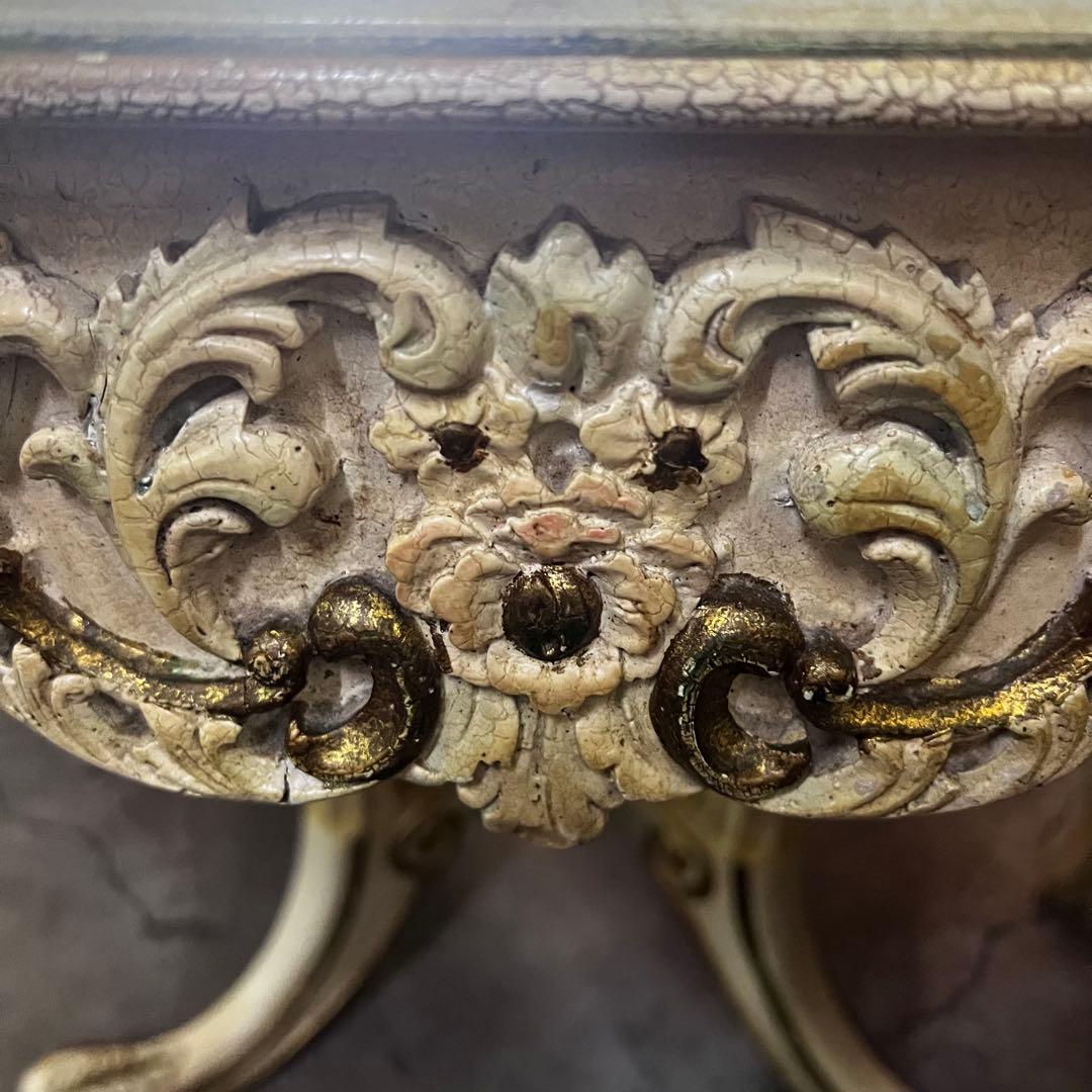 ロココ調 姫家具 丸型 ダイニングテーブル 椅子 2脚セット アンティーク 猫脚