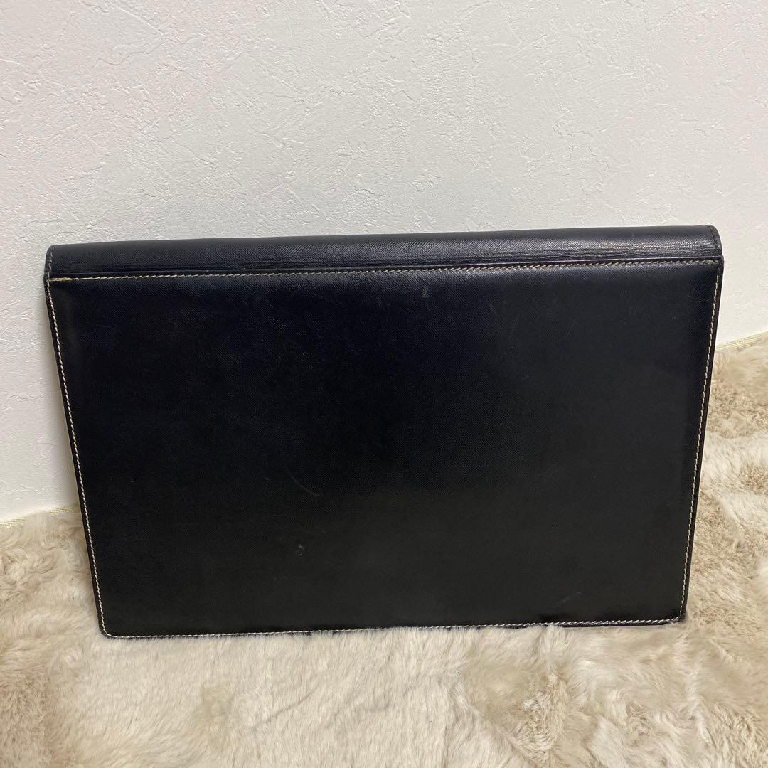 BURBERRY バーバリー 黒いレザー書類ケース A4サイズ