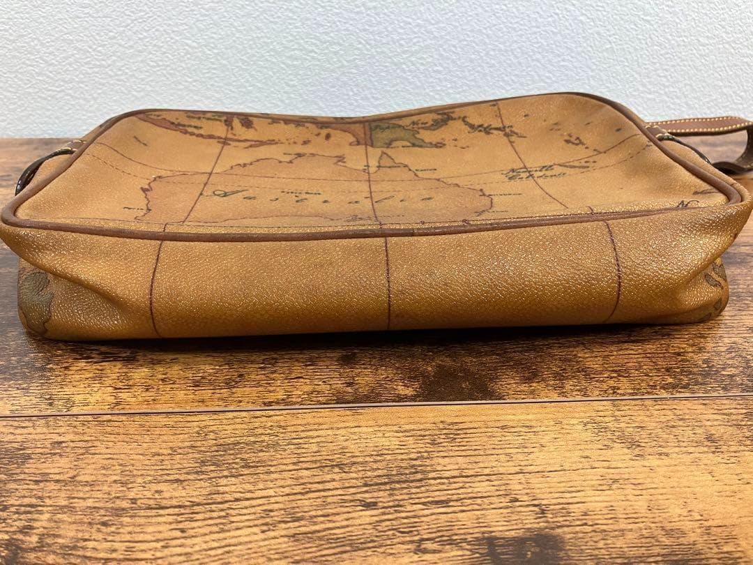 プリマクラッセ ボストンバッグ セカンドバック キャメル 世界地図柄