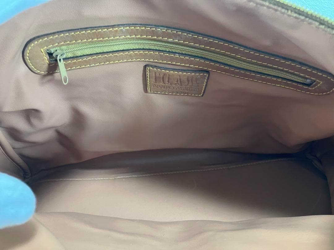 プリマクラッセ ボストンバッグ セカンドバック キャメル 世界地図柄