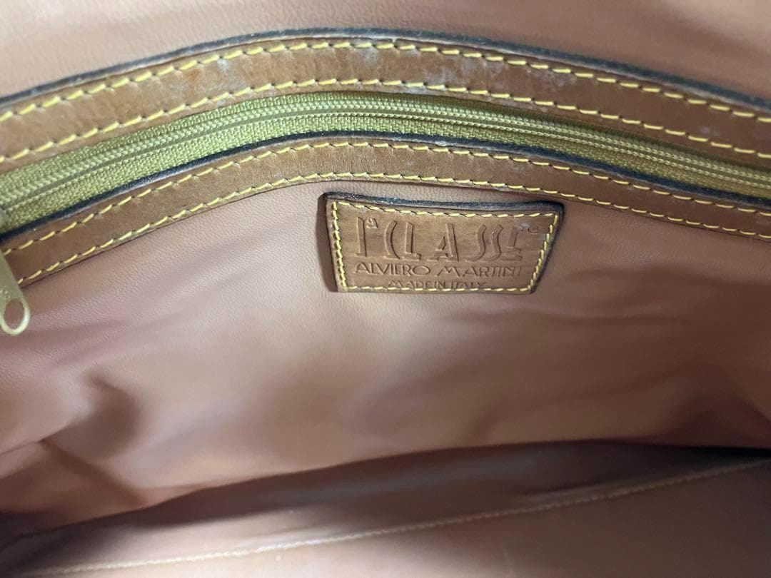 プリマクラッセ ボストンバッグ セカンドバック キャメル 世界地図柄