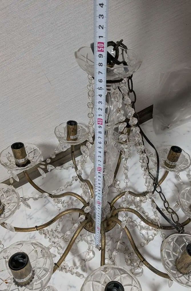 高級　クリスタル装飾　9灯式　シャンデリア　ビルド