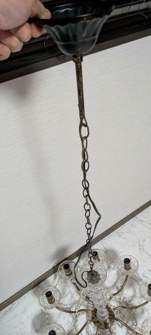 高級　クリスタル装飾　9灯式　シャンデリア　ビルド