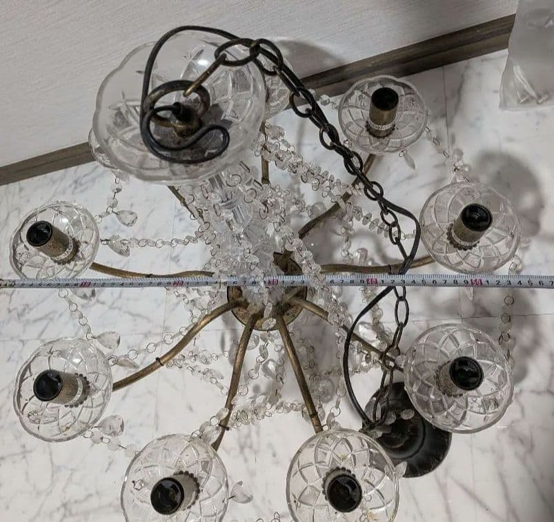 高級　クリスタル装飾　9灯式　シャンデリア　ビルド