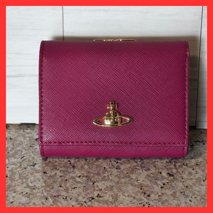 【新品】ヴィヴィアンウエストウッド三つ折り財布913VW106 BURGUNDY