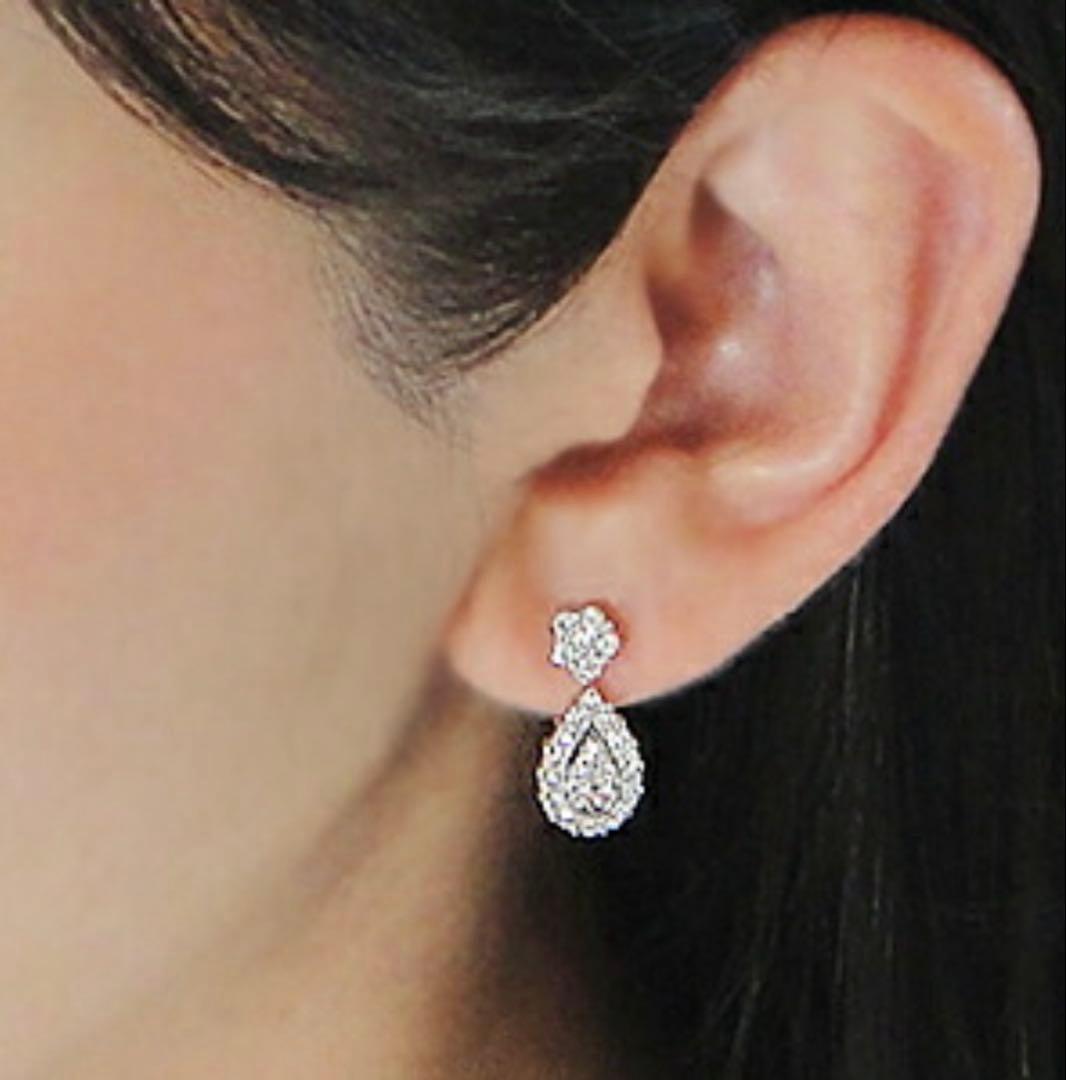 プラチナ900 ダイヤモンドピアス　drop型