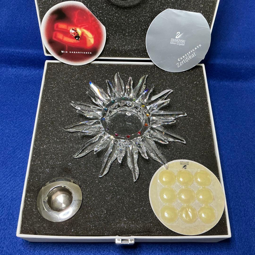 クリスタル 太陽形オブジェ 付属品付き