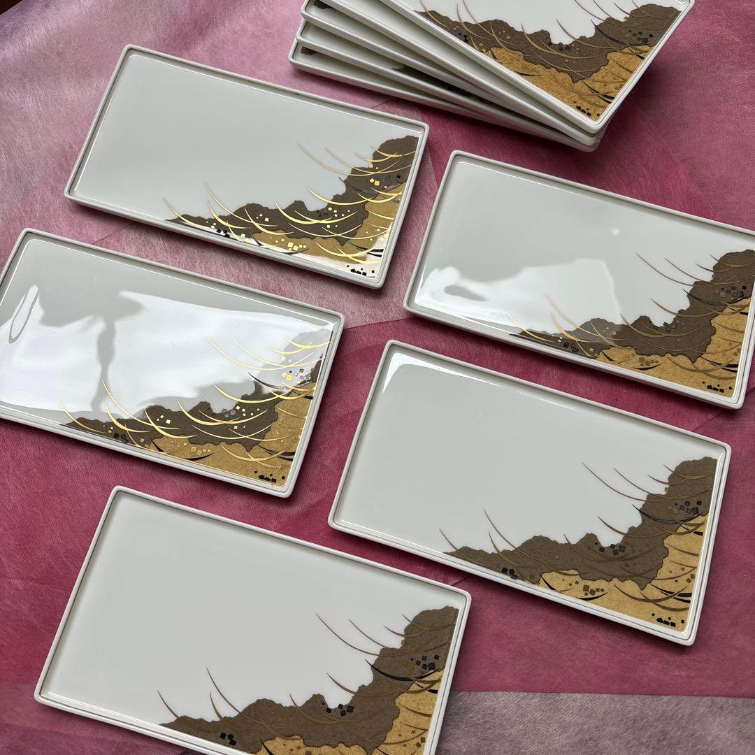 ナルミ（NARUMI）の白耀磁器 金銀彩 武蔵野文 皿　プレート10枚