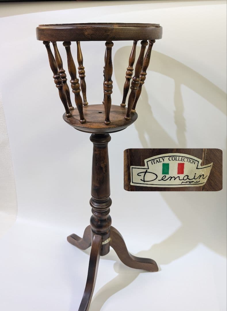 イタリア Demain ドマン プランター 木製 銘木 フラワースタンド 花台