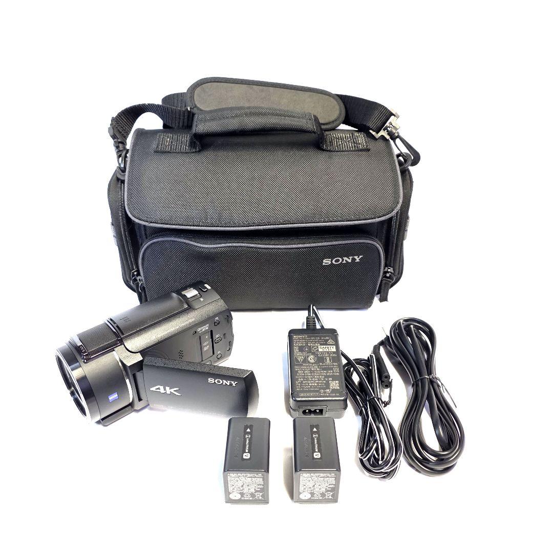 【美品】SONY 4Kビデオカメラ FDR-AX45　大容量バッテリー2個付き