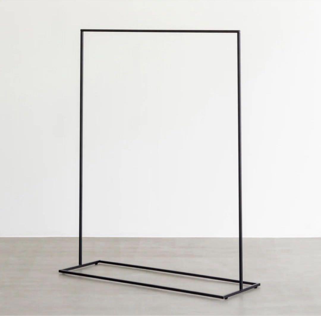 KANADEMONO W120 シンプル アイアン ハンガーラック BLACK