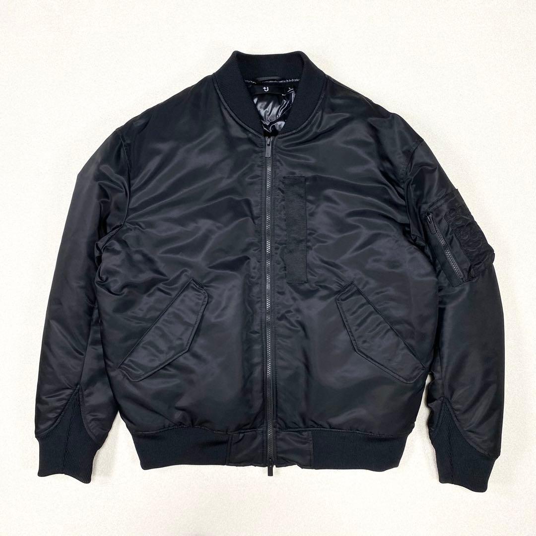 極美品✨ユニクロ+J ハイブリッドダウン オーバーサイズ MA-1 ブラック L