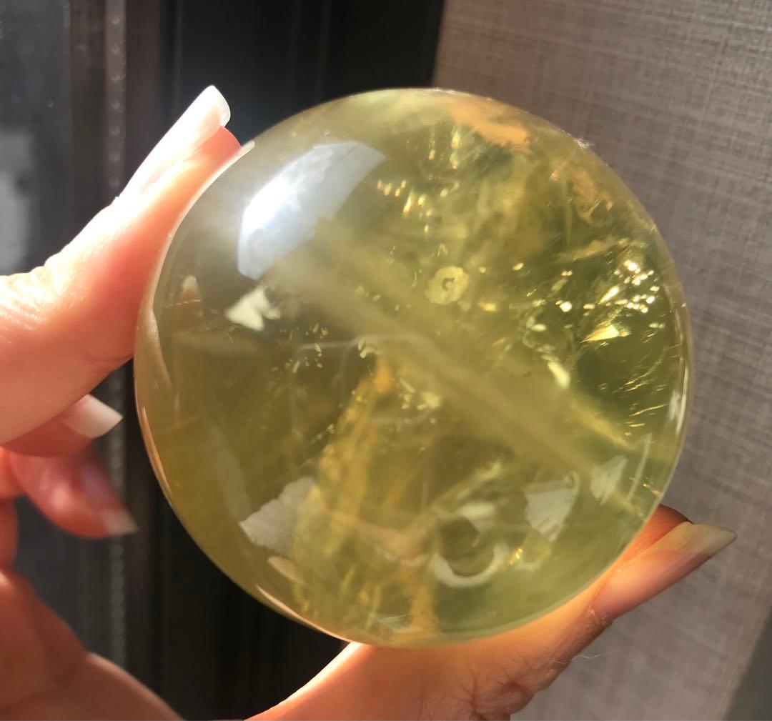 ☘️M②レア❤︎虹入り❤︎シトリンクォーツ丸玉　天然石　パワーストーン