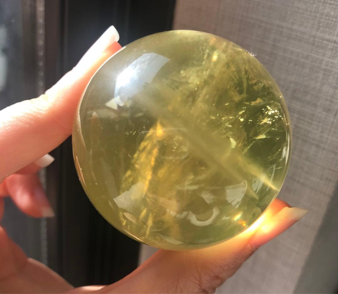 ☘️M②レア❤︎虹入り❤︎シトリンクォーツ丸玉　天然石　パワーストーン