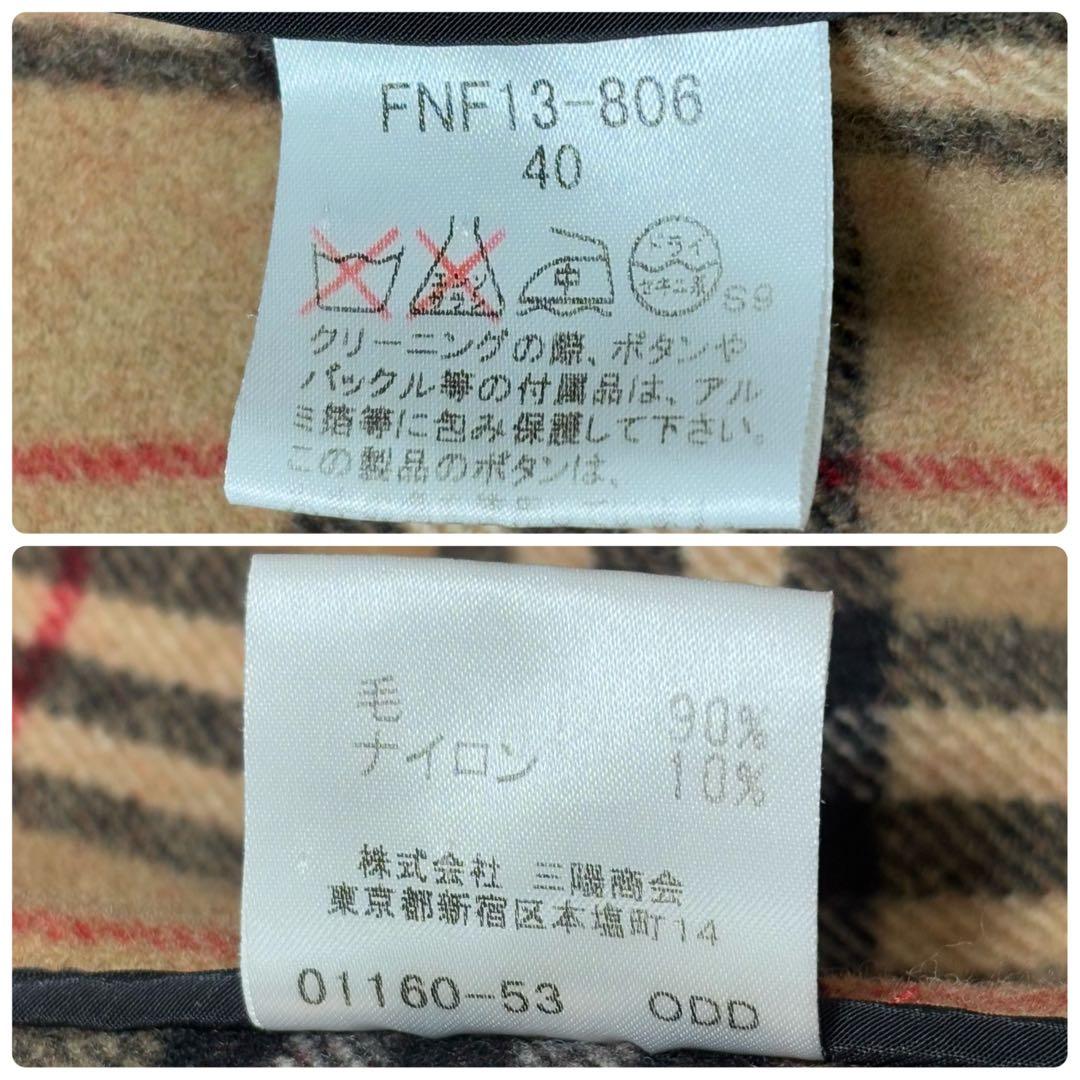 美品 バーバリー ブルーレーベル ノバチェック ダッフルコート 赤