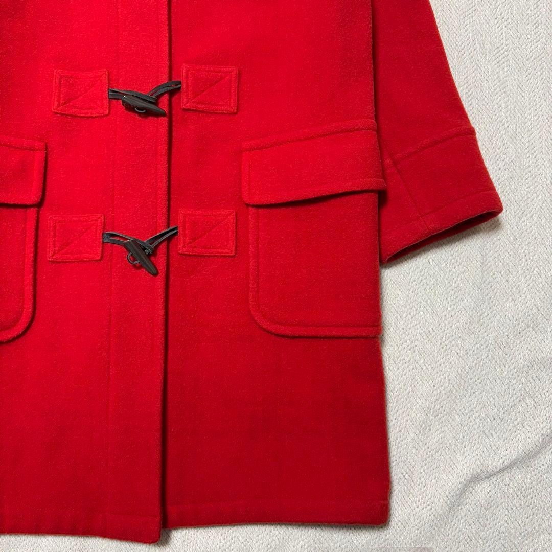 美品 バーバリー ブルーレーベル ノバチェック ダッフルコート 赤