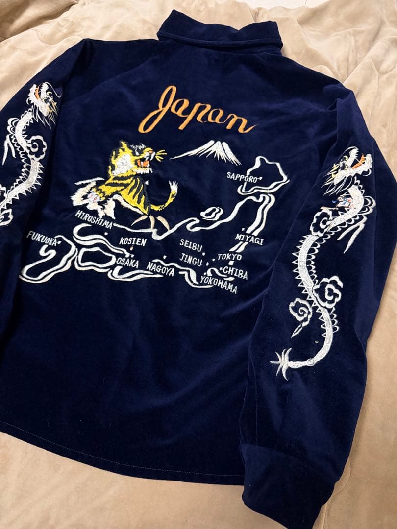 未使用近 KNIFF MAYER 虎龍 地図日本限定 スカジャン vintage