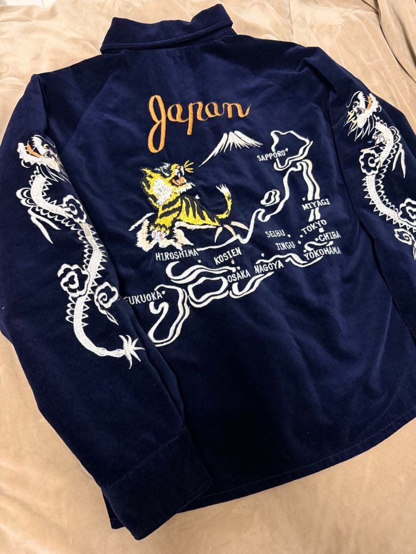 未使用近 KNIFF MAYER 虎龍 地図日本限定 スカジャン vintage