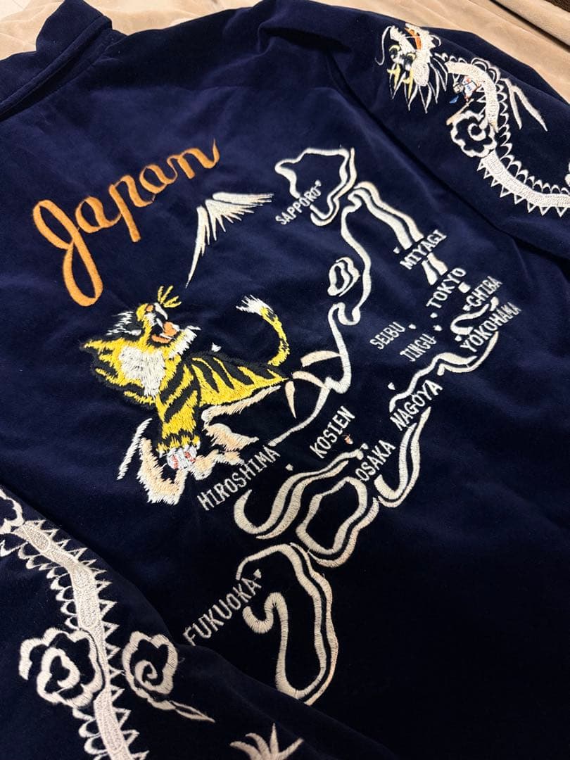 未使用近 KNIFF MAYER 虎龍 地図日本限定 スカジャン vintage