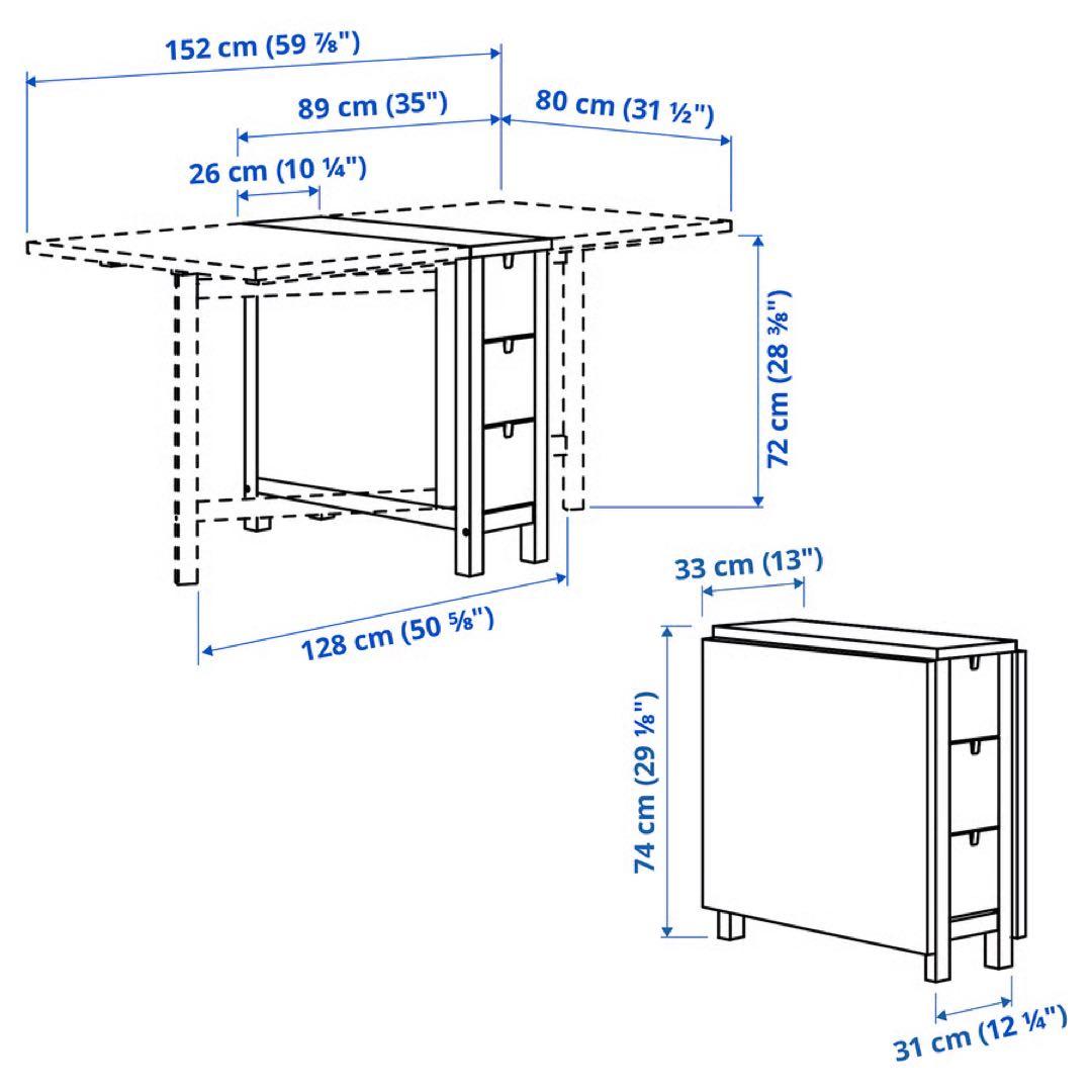 【美品】IKEA ノールデン ゲートレッグテーブル バタフライテーブル