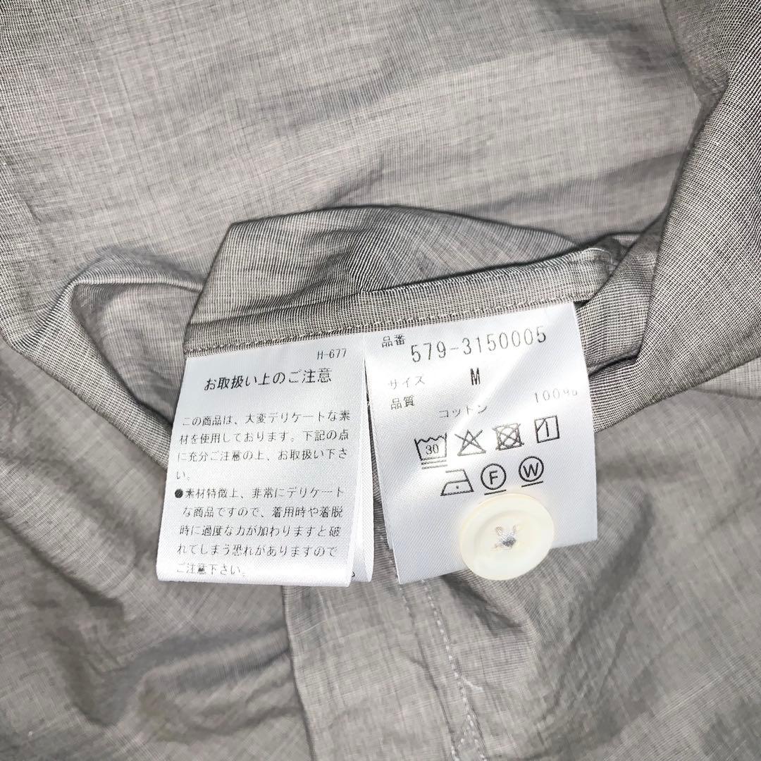 新品 マーガレットハウエル 長袖シャツ ノーカラーシャツ 日本製 グレー M