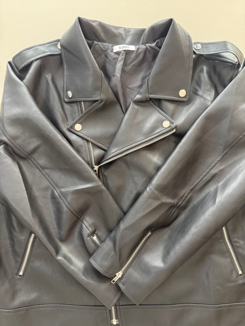 BLONDIE ブラック レザーライダースジャケット