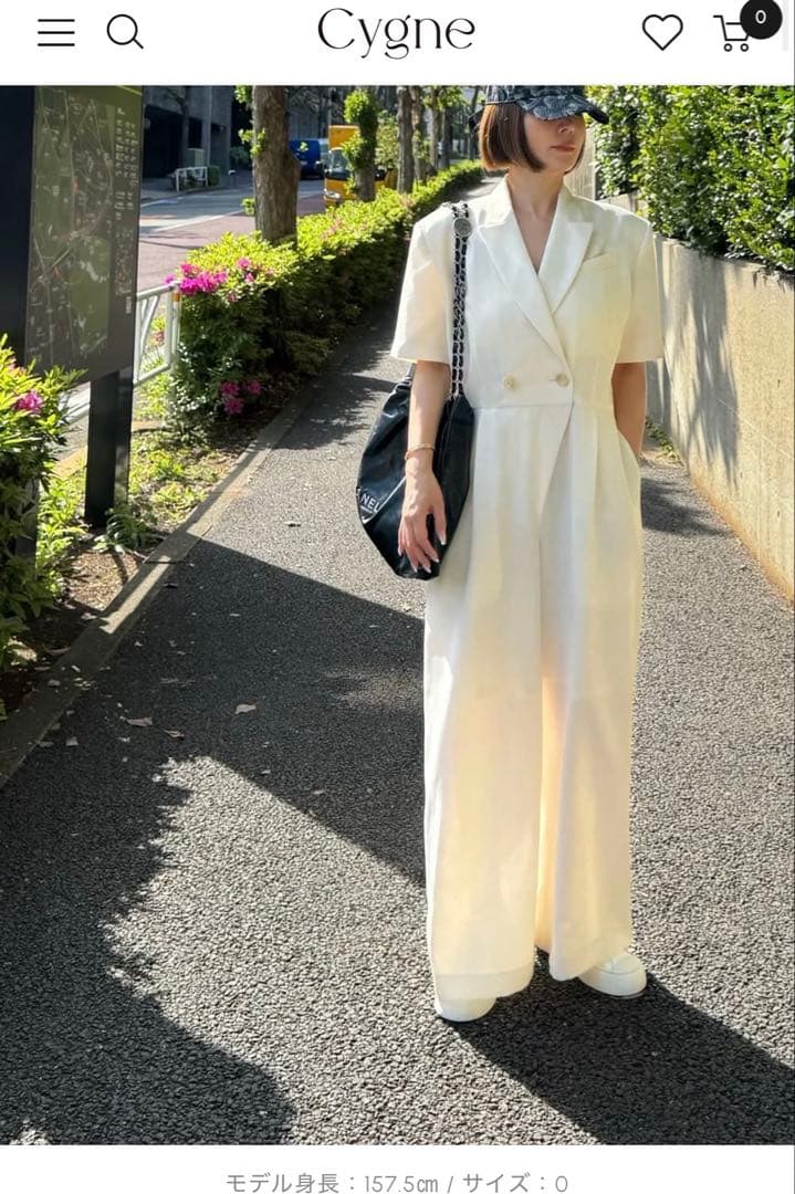 cygne ダブルフロントオールインワン Favu　ホワイト　1