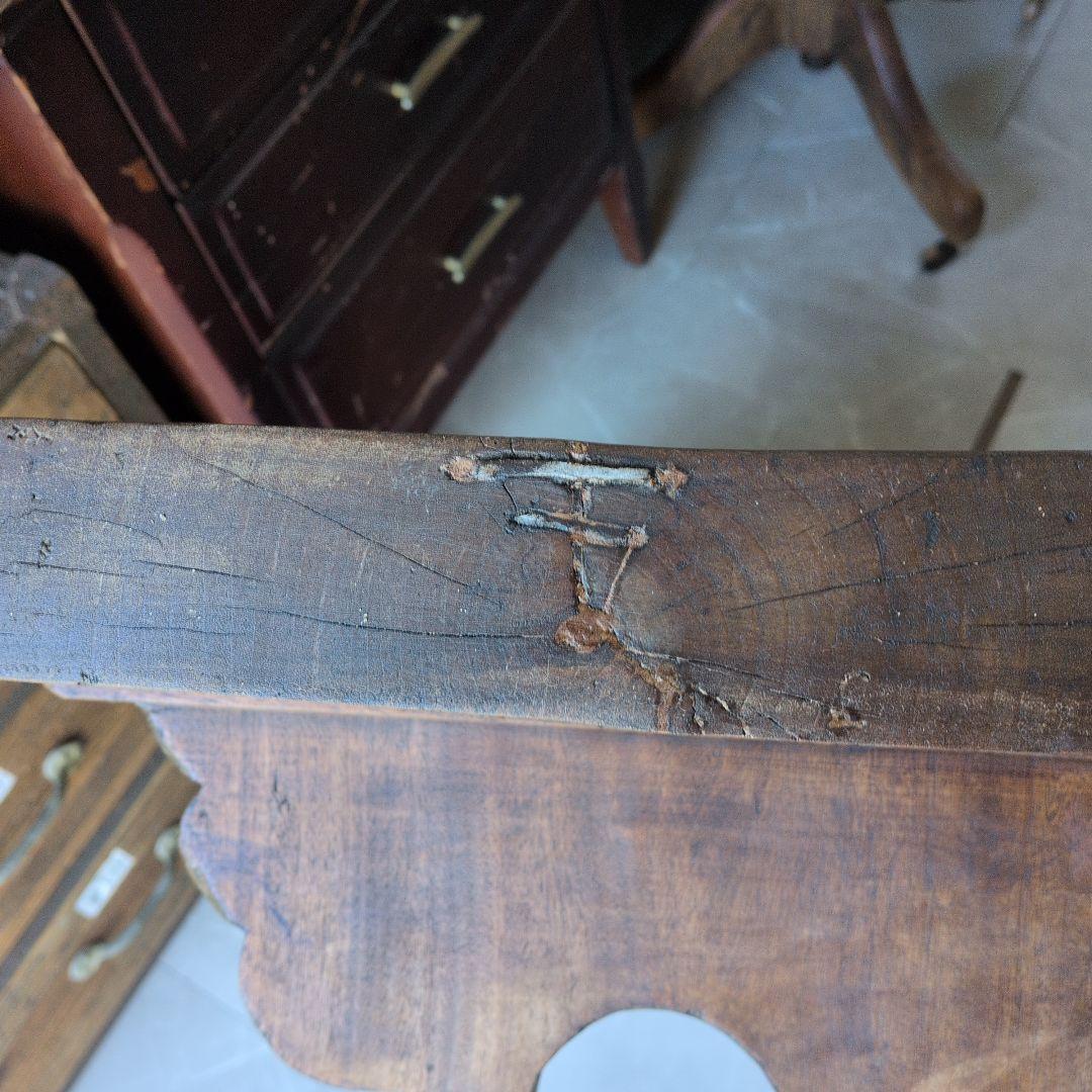 ブロカント古道具アンティーク重厚な経机 天板厚　5センチ　ローテーブル