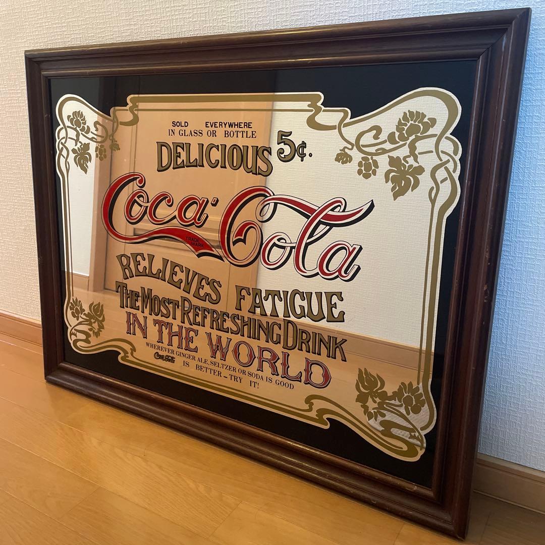 大型ビンテージ　パブミラー　Coca-Cola ヴィンテージ広告 壁掛けアート